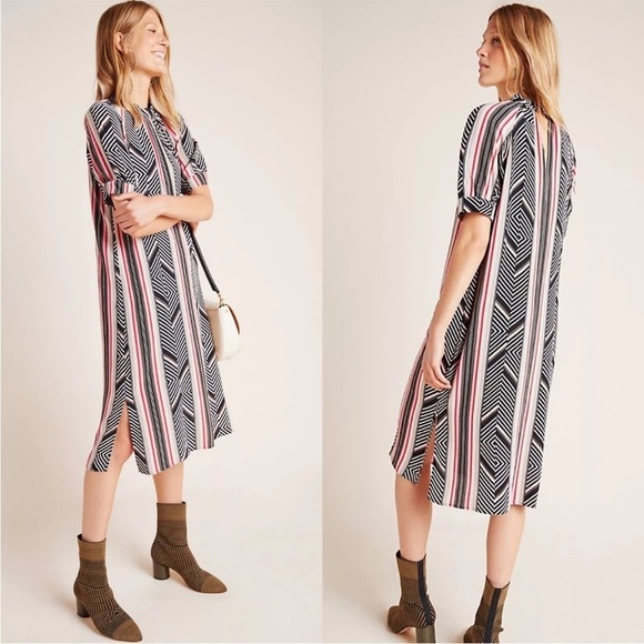 Anthropologie Dresses & Skirts - By Anthropologie McKenzie mock neck short sleeve midi tunic dress Size Small